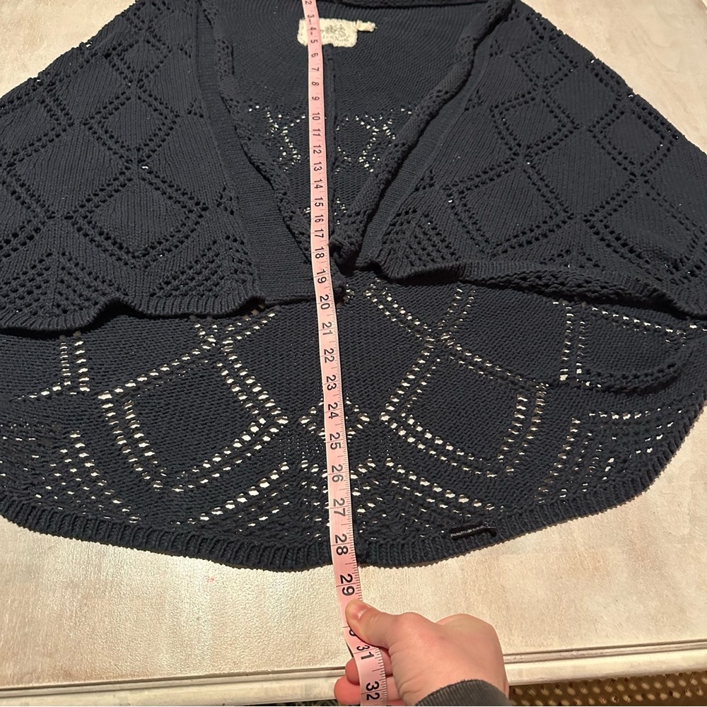 Anthropologie Angel Of The North Navy Wide Knit Cape Cardigan View 5